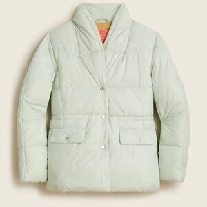 J. Crew Light Green Puffer Jacket